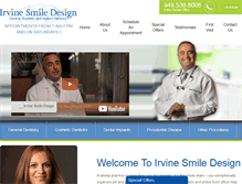 Tablet Screenshot of irvinesmiledesign.com